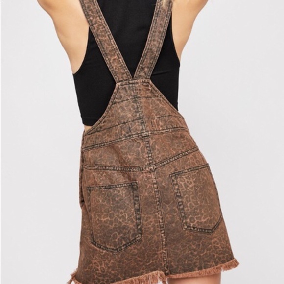 Free People Torn Up Printed Overall Leopard Jumper Size 6 - Picture 4 of 10